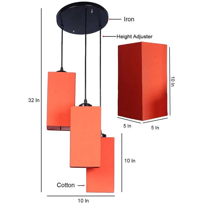 Warm Ivory Triple Metal Ceiling Lamp - Orange media 9