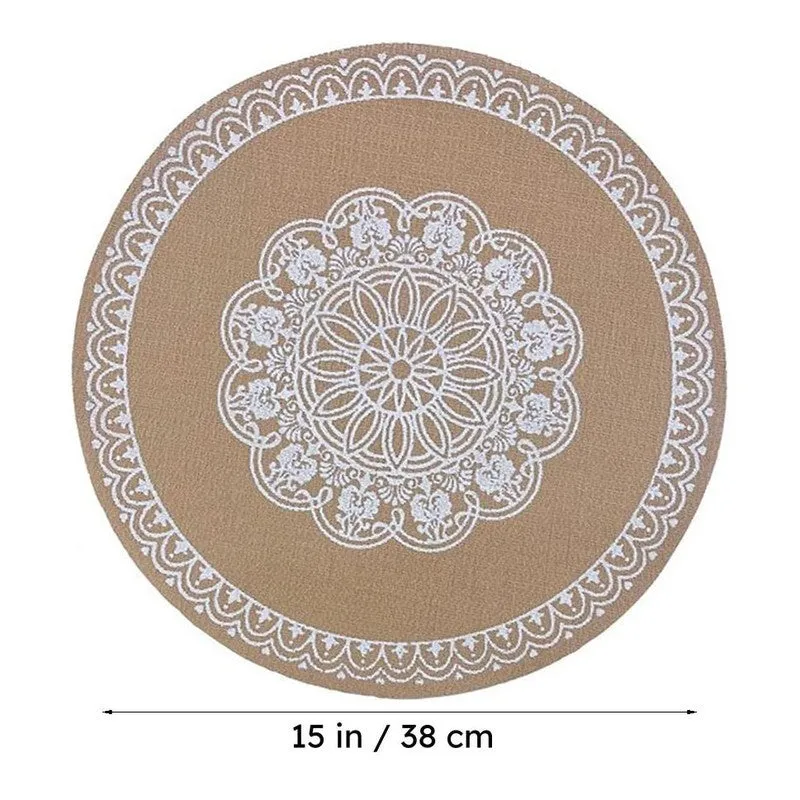 Mandala Beige Round PVC Table Mats - Set Of Four media 8