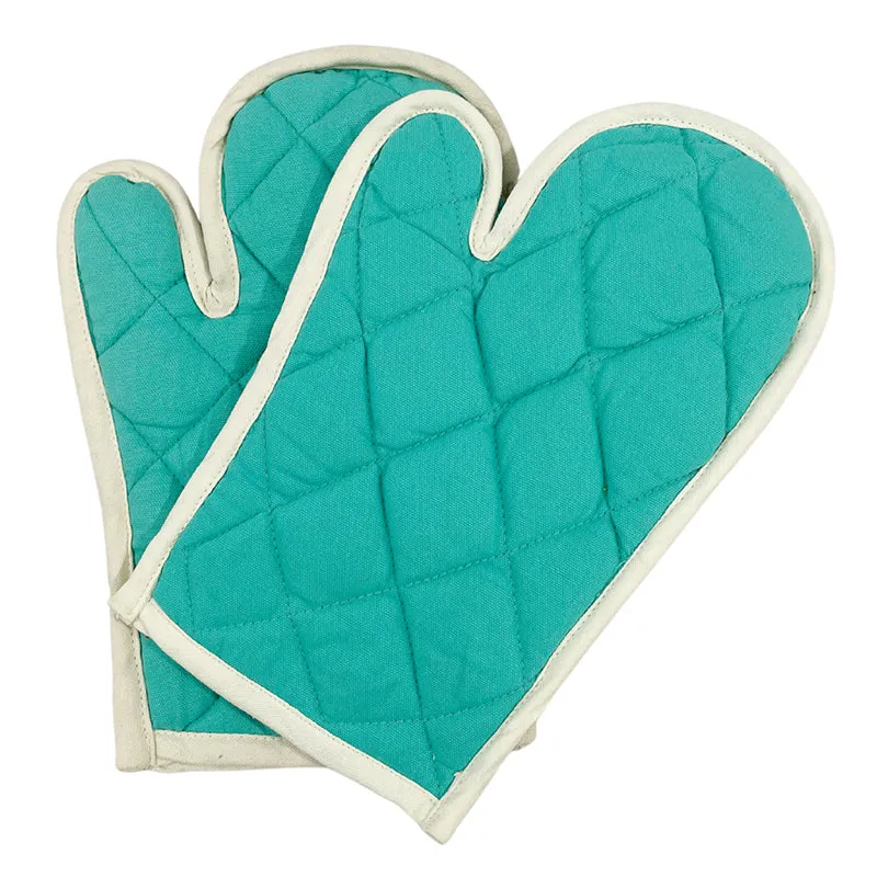 Swayam Teplo Kitchen Gloves (Turquoise & Yellow) - Set Of Two media 5