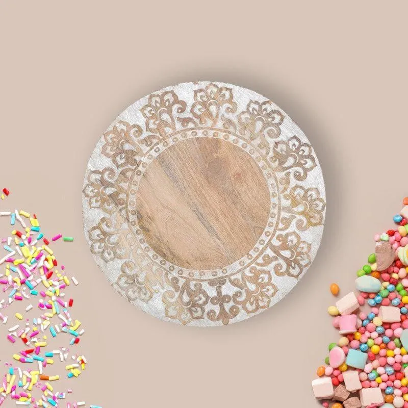 Regal Etched Wood Lazy Susan media 1