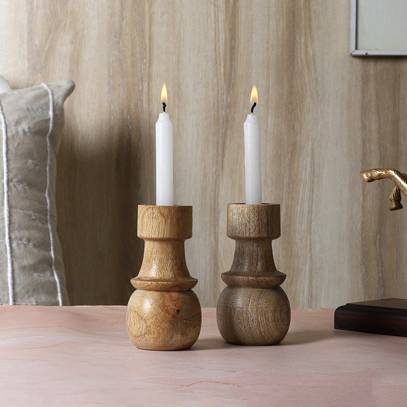 Flamo Mango Wood Candle - Set Of Two