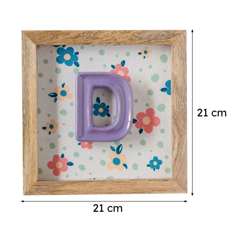 (D) Mini Mottled Mono Ceramic & Wooden Wall Accent - Purple media 6