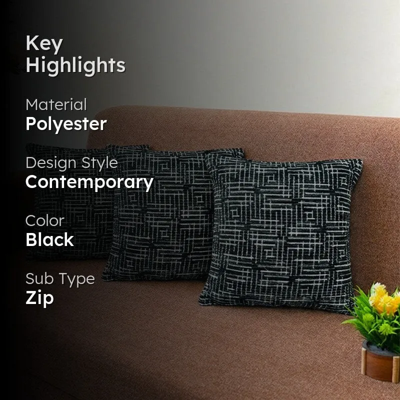 GeoMirage Cushion Cover (Black) - Set Of Three media 2