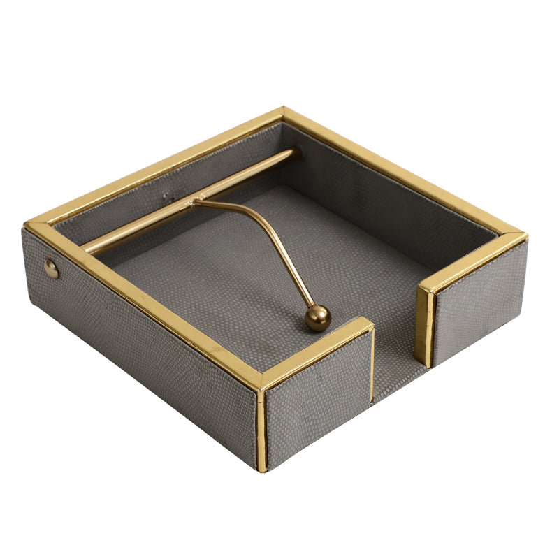 Roho Leather Tissue Holder - Grey media 4