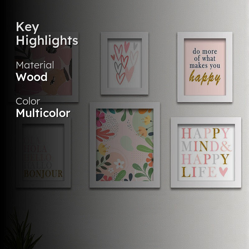 Happy mind Wall Art - Set Of Six media 2