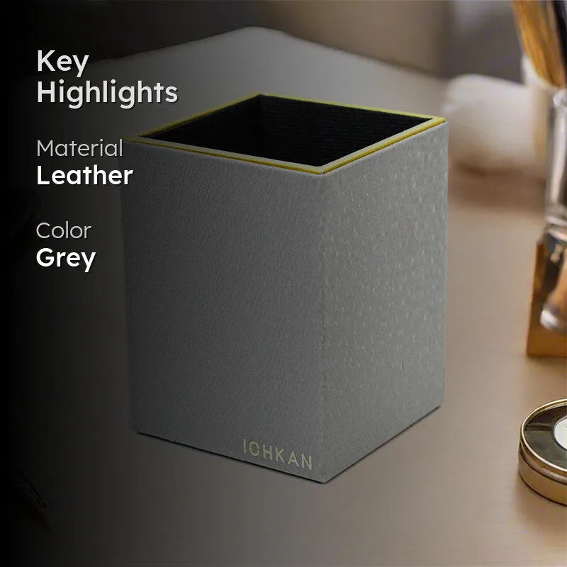 Tisquo Faux Leather Pen Stand - Grey media 2