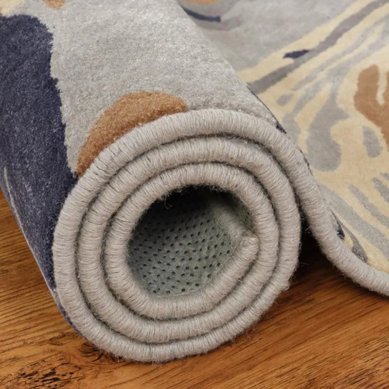 Ala Hand Tufted Abstract Wool & Nylon Carpet - Navy Blue media 6