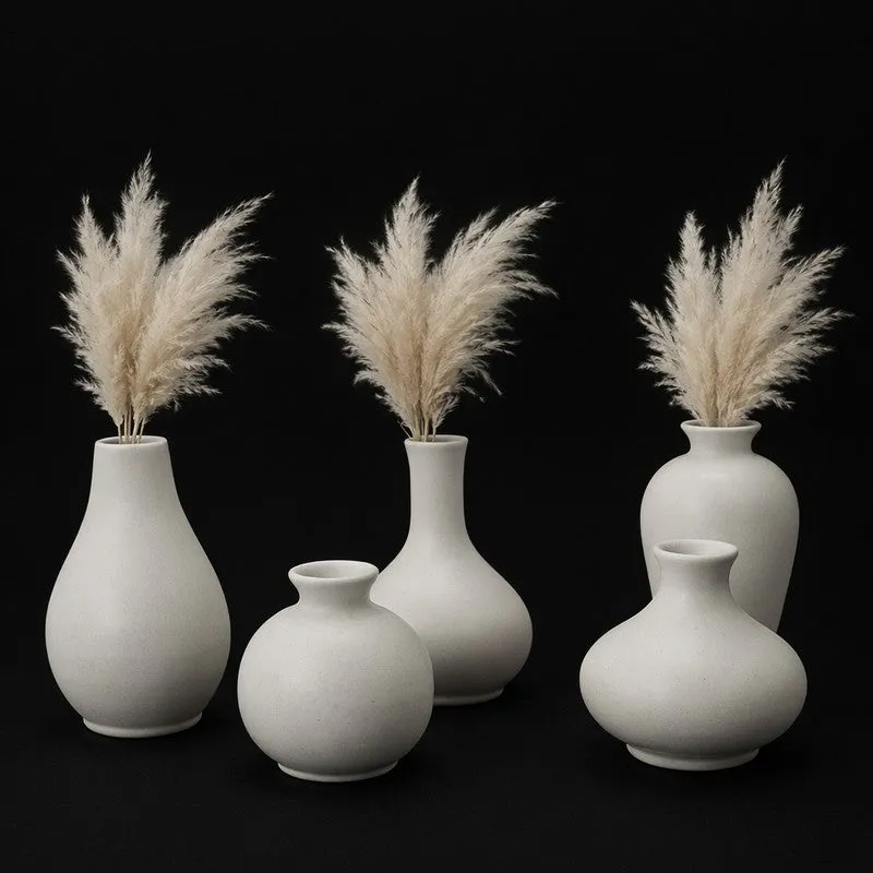 Petite Floral Ceramic Vase - Set of Five media 5