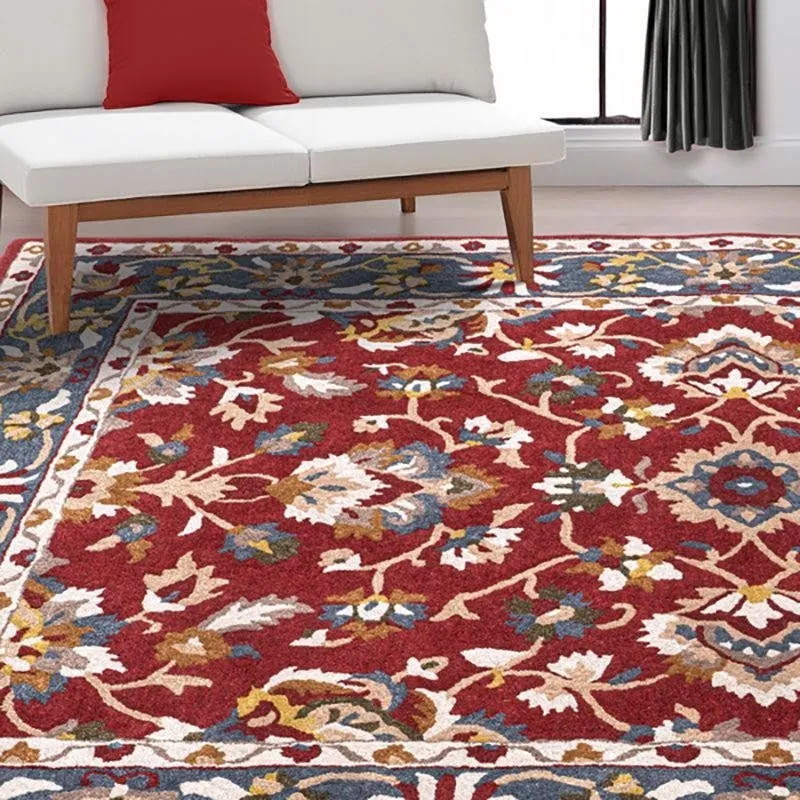 Shenlong Hand Tufted Ethnic Wool & Nylon Carpet - Red media 7