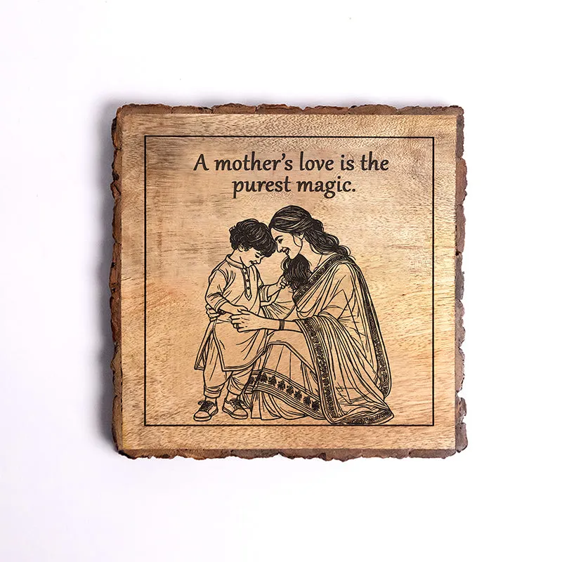 Mother's Love Wood Showpiece - Square media 5
