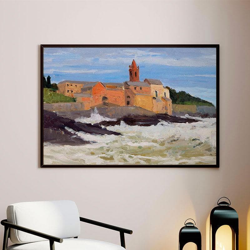 In Genoa Canvas Painting - Black Frame