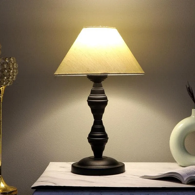 Leapo Gema Fabric Table Lamp - White,Black media 1