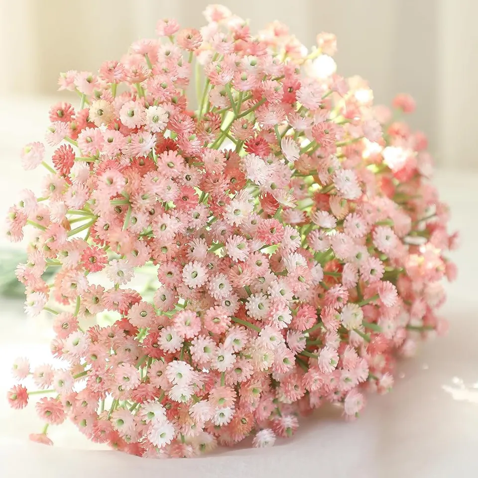Alabaster Sprigs Plastic Artificial Flower - Set Of Three media 8