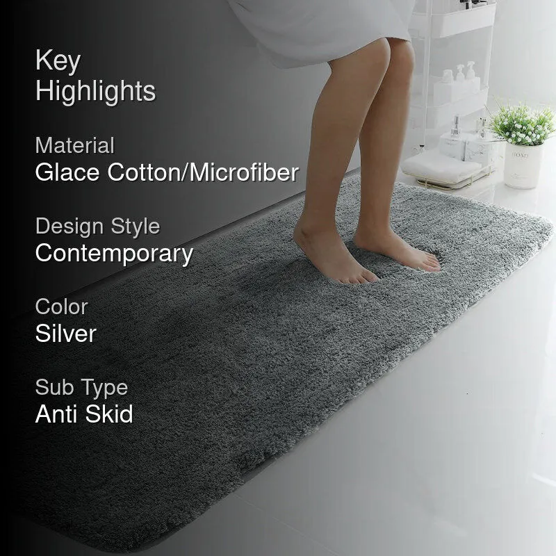 Vegas Luxe Micro Fiber Runner Rug - Silver media 2