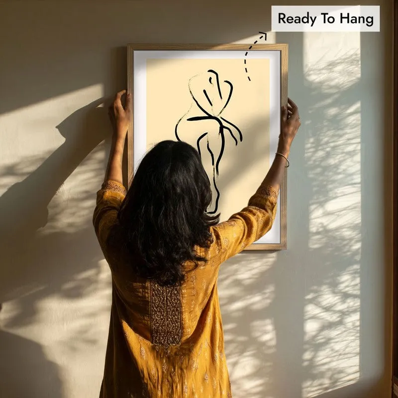 Grace Unfolded Canvas Wall Painting With Brown Frame media 8