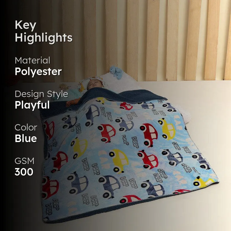 Monte Carlo Car Cuddle Kids Blanket (Blue)- 300 GSM media 2