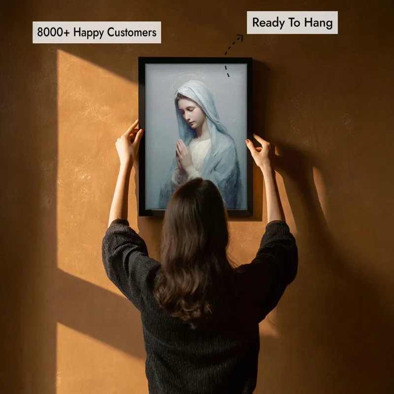 Mother Mary Archival Paper Wall Painting With Black Frame media 5