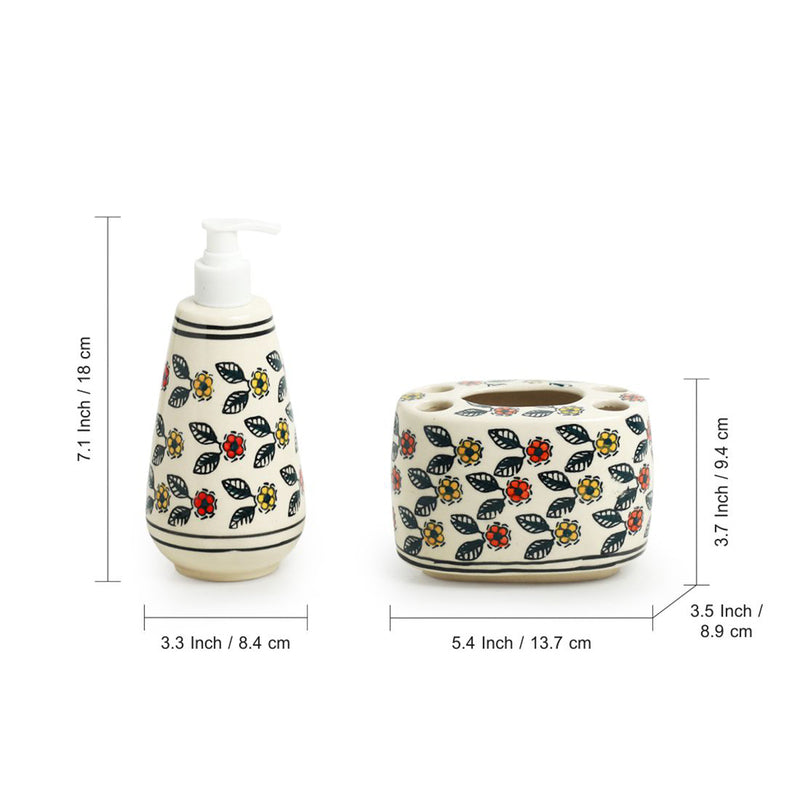 Miria Flora Handpainted Bathroom Set - Two Piece Set media 6