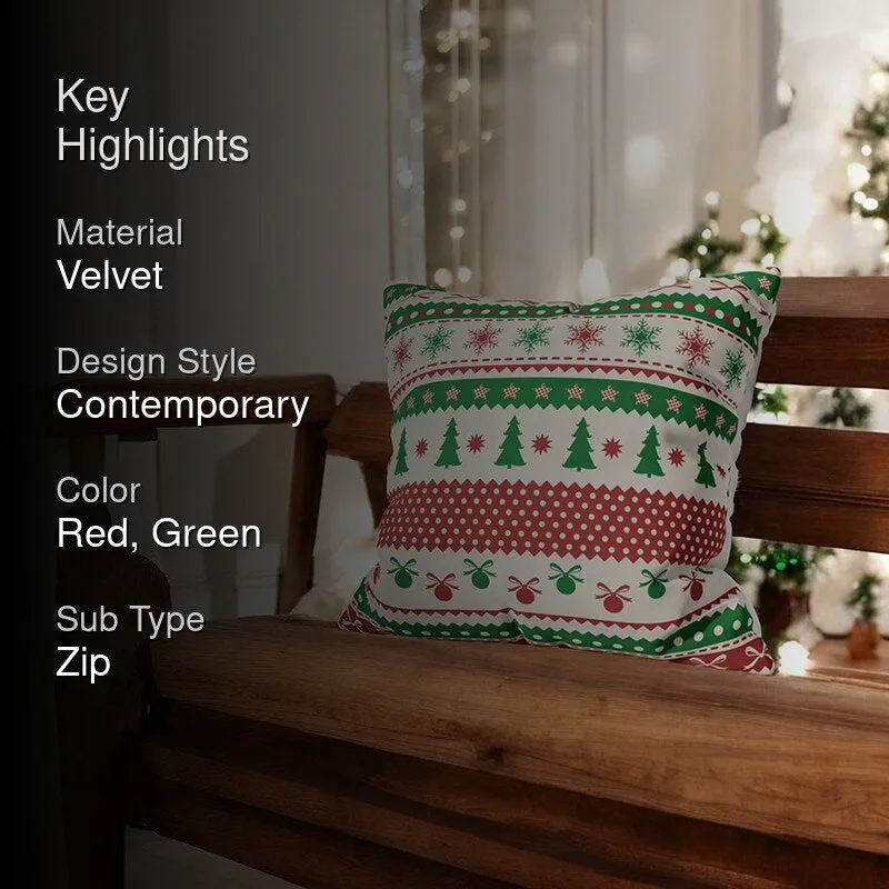 Yuletide Knits Velvet Christmas Cushion Cover media 2