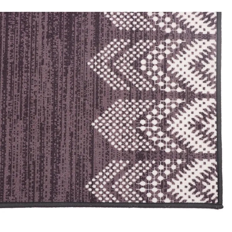 Deep Chevron Nylon Runner Rug - Brown media 4