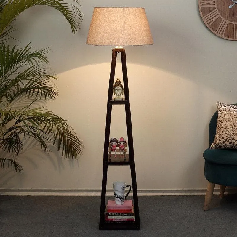 Seasa Wistera Floor Lamp With Shelf - Soft Beige media 1
