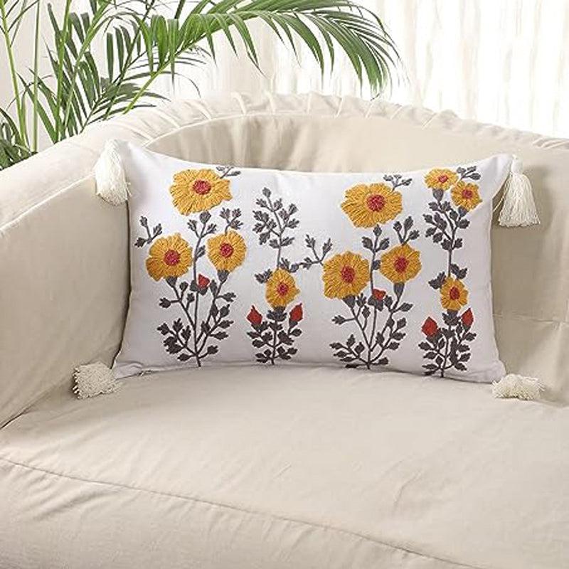French Cottage Charm Embroidered Rectangle Cushion Cover media 5