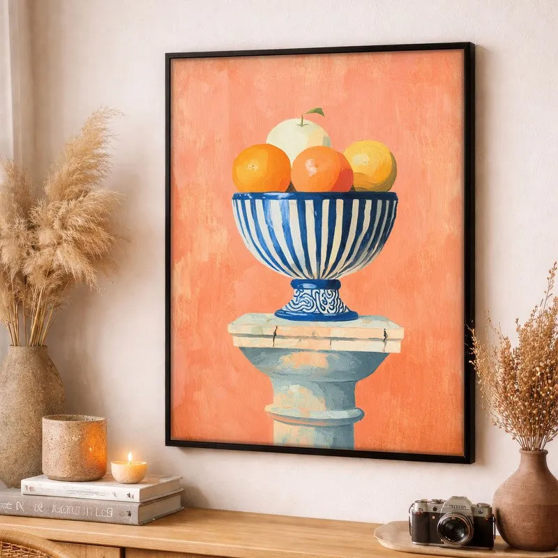 Fruit Bowl Canvas Wall Painting - Black Frame media 3
