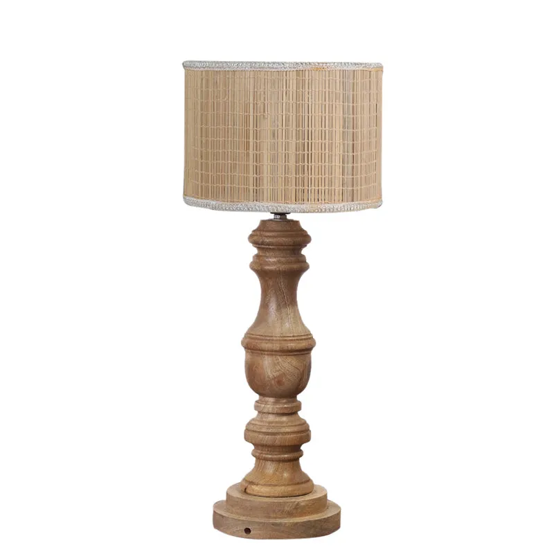 Bambouin Carve Wooden Table Lamp - Beige media 6