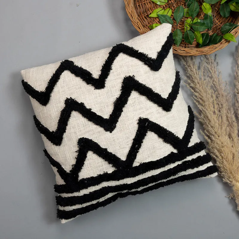 Inky Chevron Tufted Cushion Cover media 3