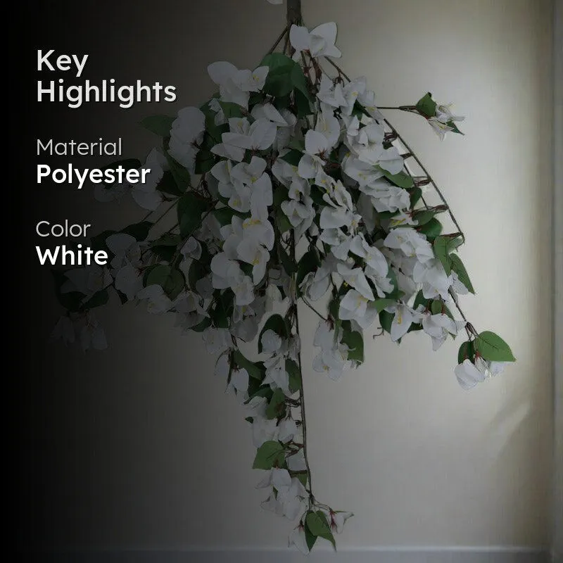 Faux Bougainville Vine Bunch - White media 2