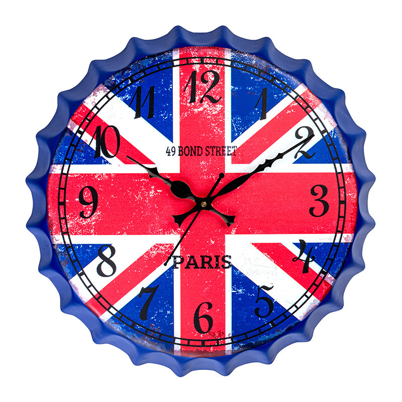 British Flag Bottle Cap Wall Clock media 7