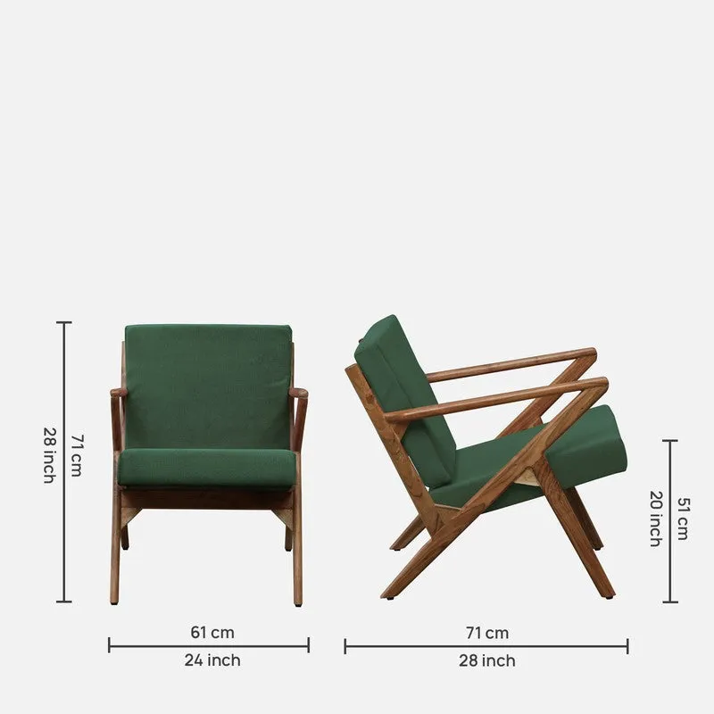 Metrona Acacia Wood Accent Chair - Green media 9