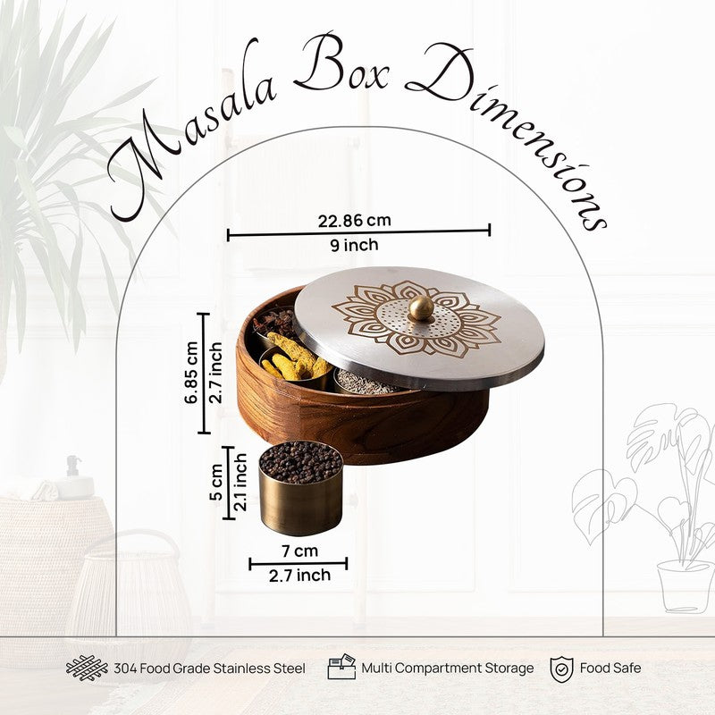 Teaky Masala Box - Floral Silver media 6