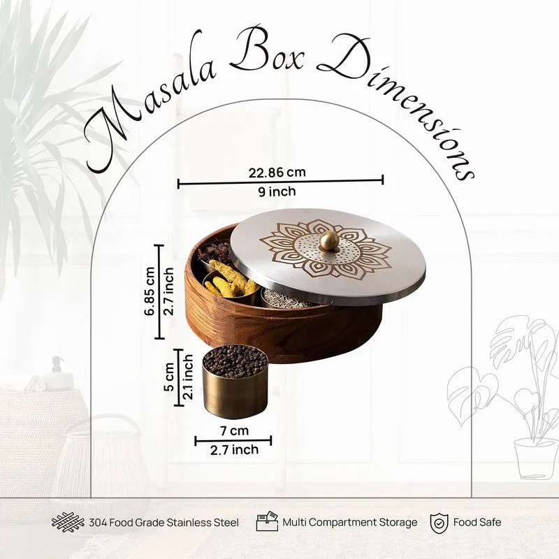 Teaky Masala Box - Floral Silver media 6