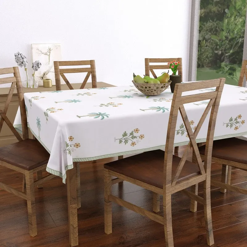 PalmBreeze Cotton Table Cover - Blue,Beige media 4