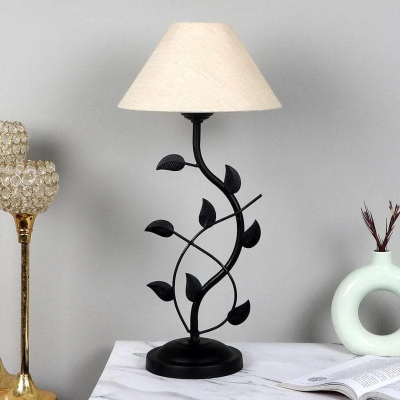 Leapo Vine Fabric Table Lamp - White,Black media 3