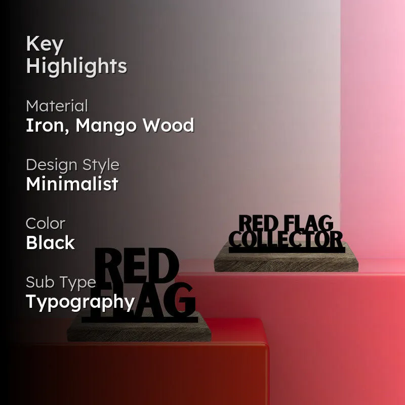 Red Flag Collector Typography Showpiece - Set Of Two media 2