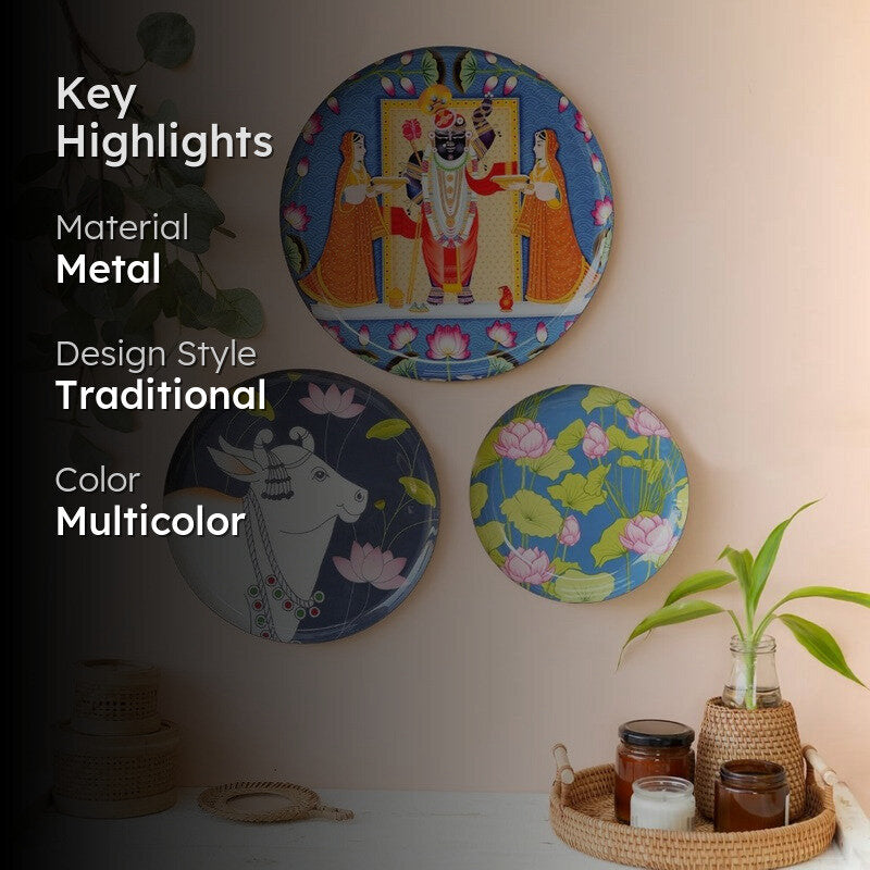 Vrindavana Charm Wall Plate - Set Of Three media 2
