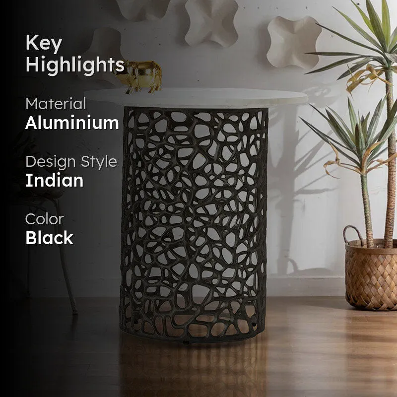Intrica Tall Neo Aluminum Side Table - Black media 2