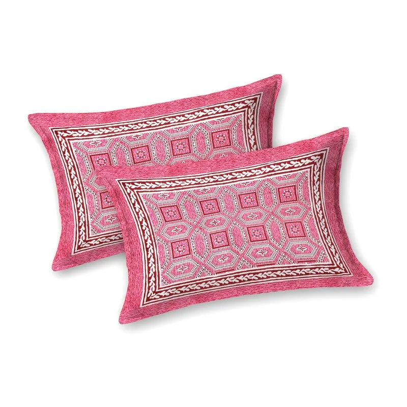 Geoor Cotton Bedsheet (Pink) - 240 TC media 4