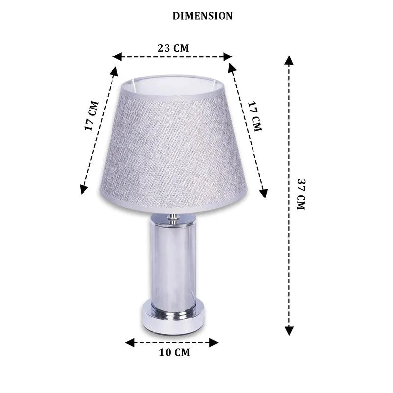 AarviDecor Sterling Classic Fabric Table Lamp - Grey media 8