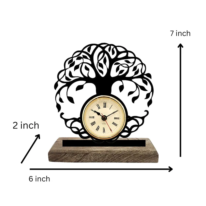 Tree Of Life Analog Iron Table Clock media 5