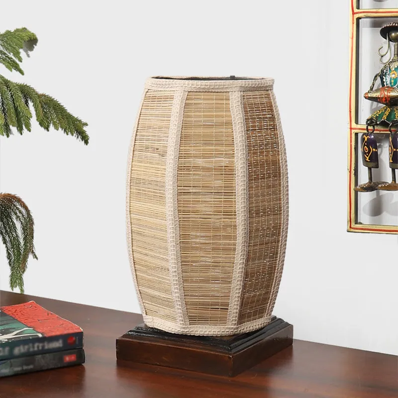 Dholak Bamboo Table Lamp - Brown media 3