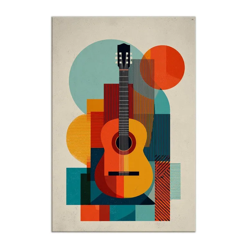 Chordal Modern Guitar Canvas Wall Art media 3