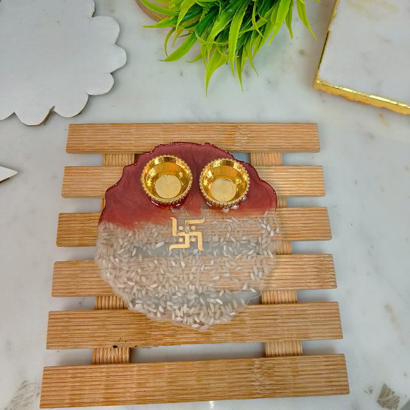 Swastika Resin Pooja Thali