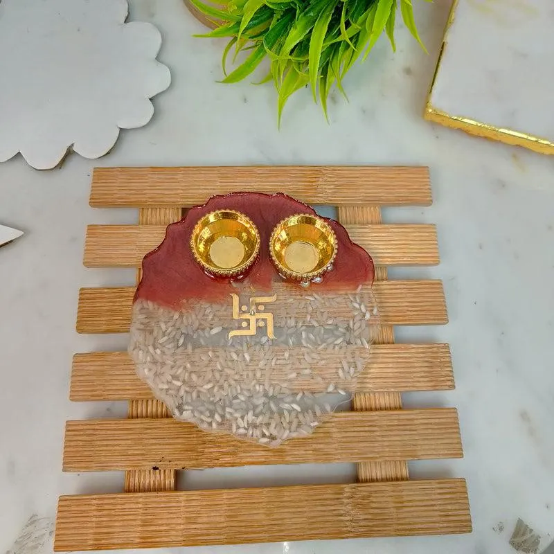 Swastika Resin Pooja Thali media 1