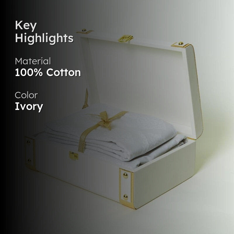 Swayam Jaalidar Bedsheet Gift Set - Ivory media 2