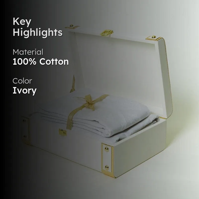 Swayam Jaalidar Bedsheet Gift Set - Ivory media 2
