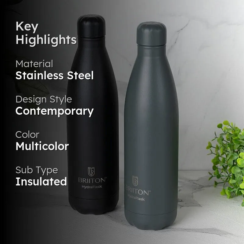 Aqua Zen Bliss Hot & Cold Thermos Water Bottle (Black & Grey, 500 mL Each) - Set Of Two media 2