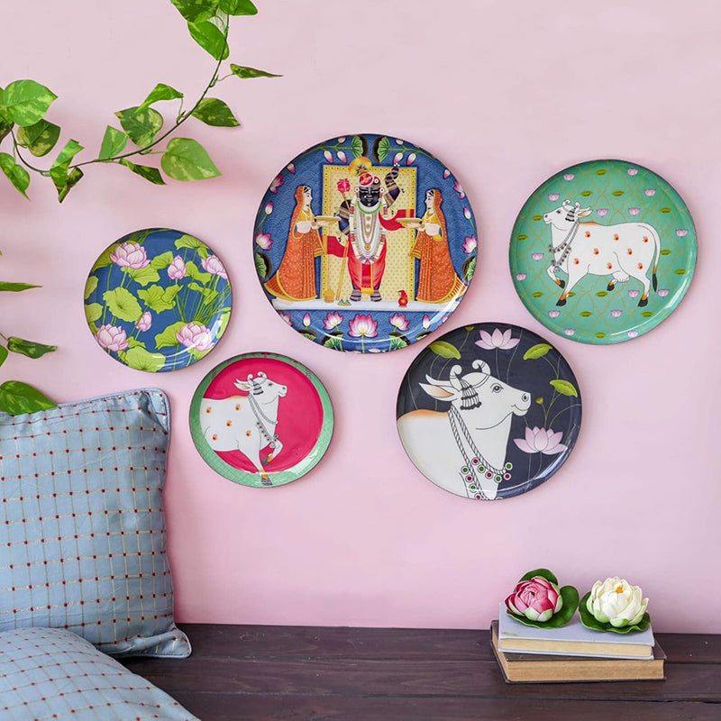 Vrindavana Charm Wall Plate - Set Of Five media 8